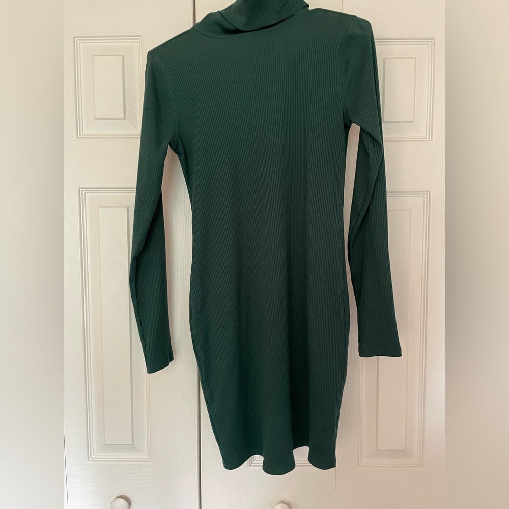 A forest green, ribbed textured dress. Worn a few times. In perfect condition. - Picture 1 of 3